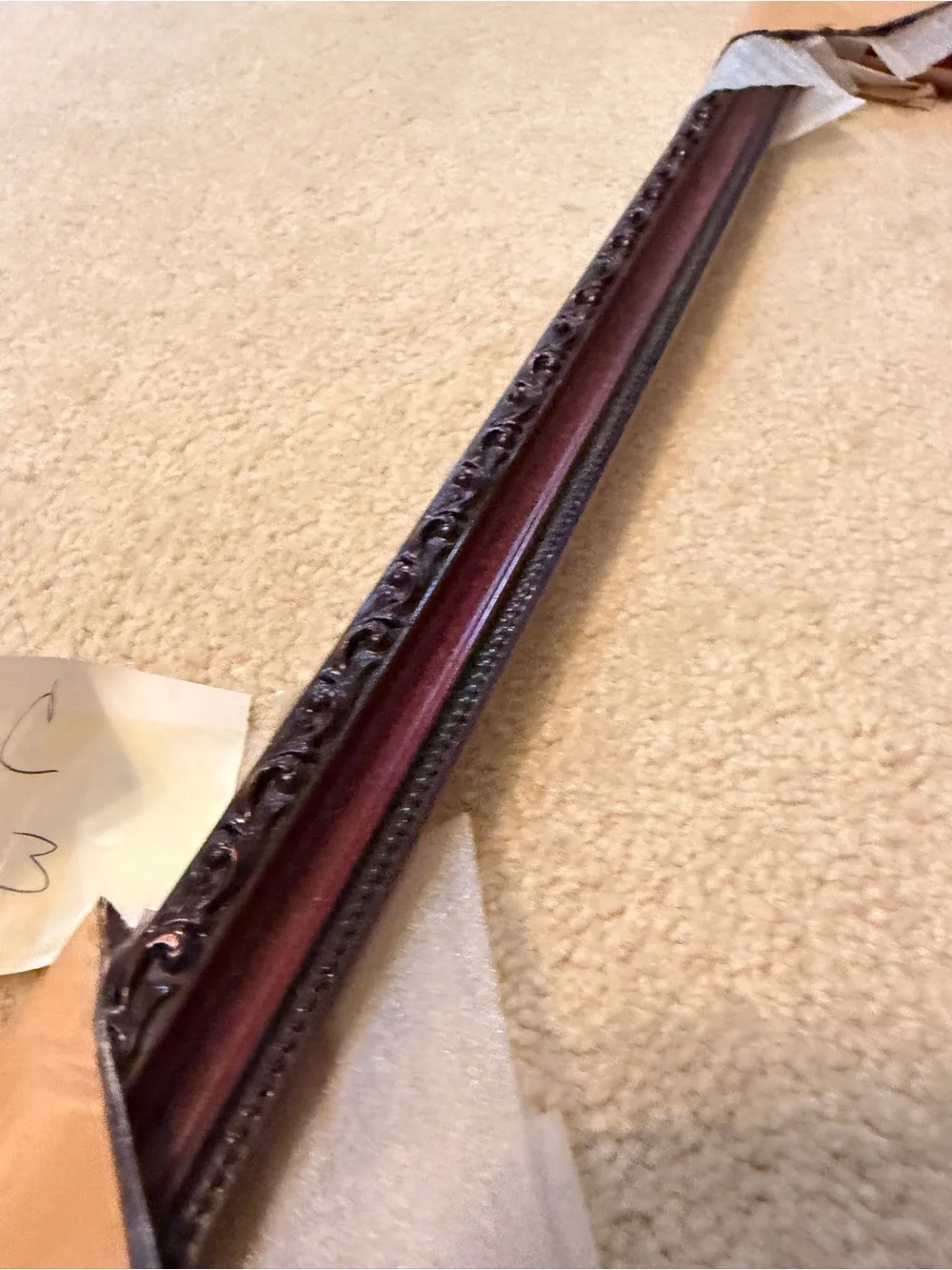 Ornate Dark Brown Wood Picture Frame - Classic Decorative Accent